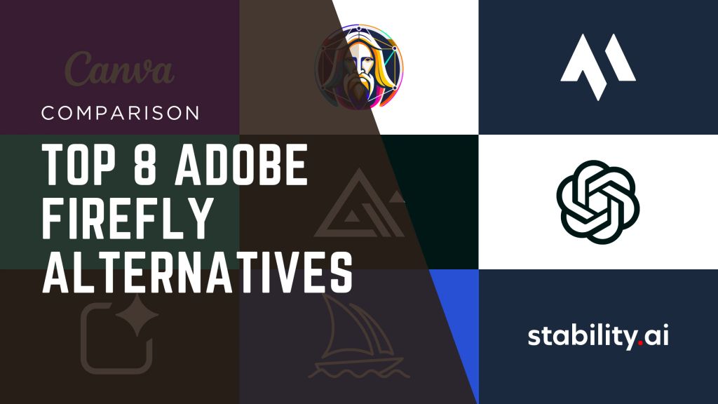 Collage of logos from the best Adobe Firefly alternatives