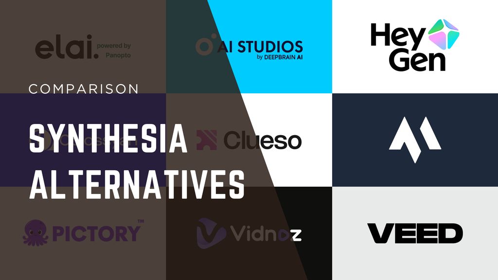 Collage of logos from the best Synthesia alternatives